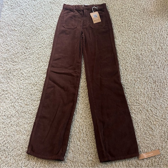 Reformation Jeans Alyssa Cotton-Corduroy Wide-leg pants NWT - Picture 5 of 8
